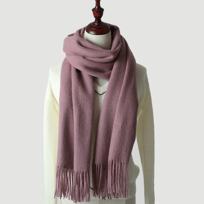 In Stock Solid Color Winter 100% Merino wool Shawl Pashmina
